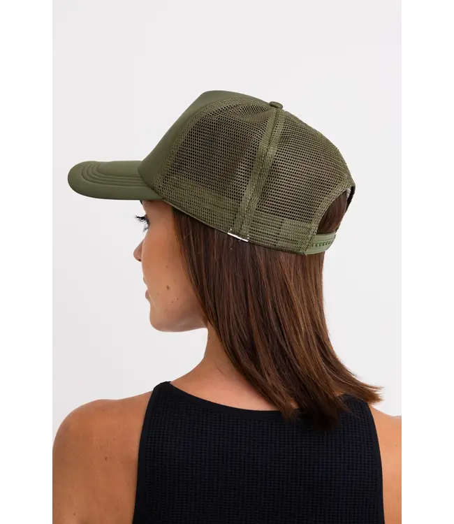 YHT1044 Monochromatic Charm Truckers Hat Olive