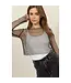 HF24E991 Fishnet Rhinestone Cover Up Top