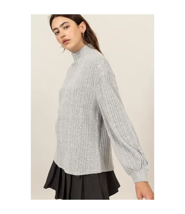 HF24E592 Mock Neck Sweater