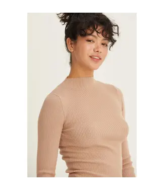 Ribbed Mock Neck L/S Top