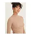 DZ24E948 Ribbed Mock Neck L/S Top