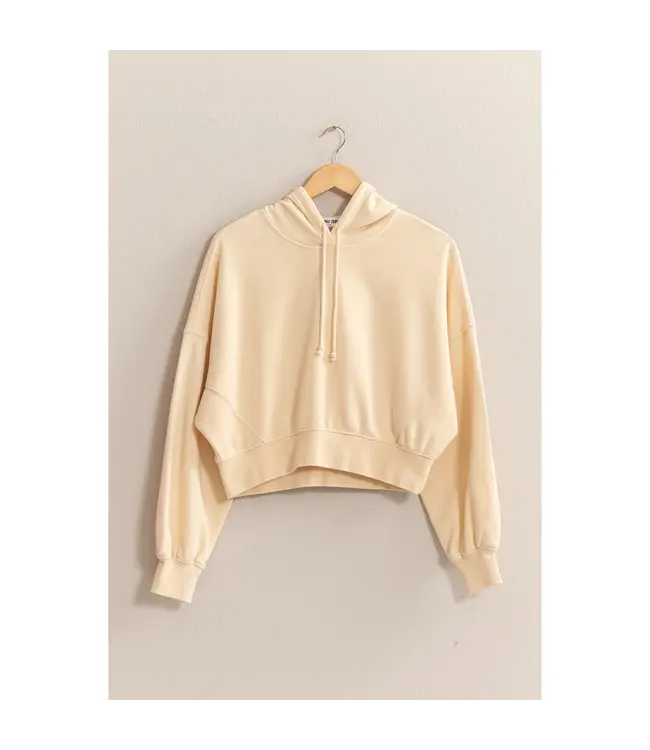 DZ24E105 Drop Shoulder Cropped Hoodie