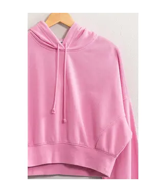 Drop Shoulder Cropped Hoodie