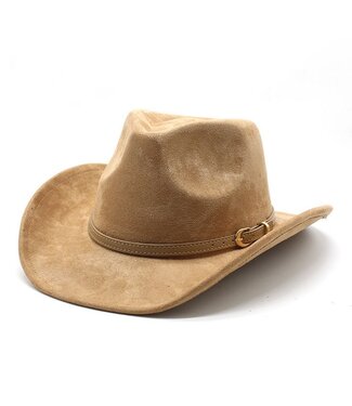 ACCITY suede western style hat w/ belt trim