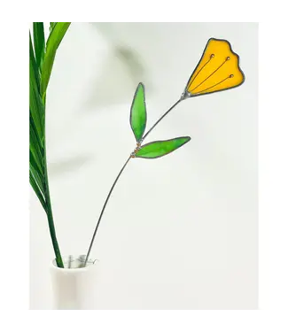 Samara Designs Studio stained glass tulip plant stem