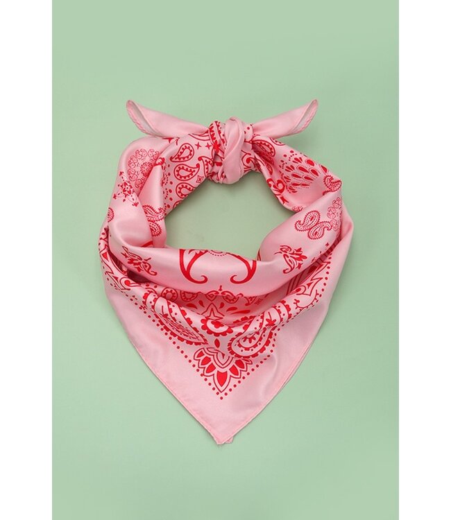40SC616 Paisley Pink Bandana Scarf