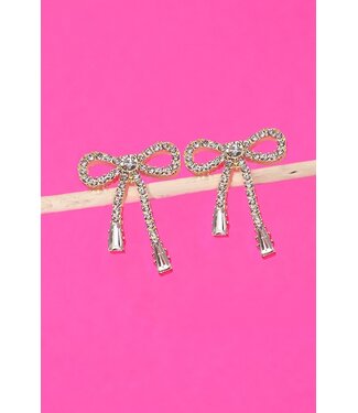 Josslyn Rhinestone Bow Drop Earring