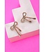 80E2433 Rhinestone Bow Drop Earring