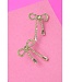 80E2433 Rhinestone Bow Drop Earring