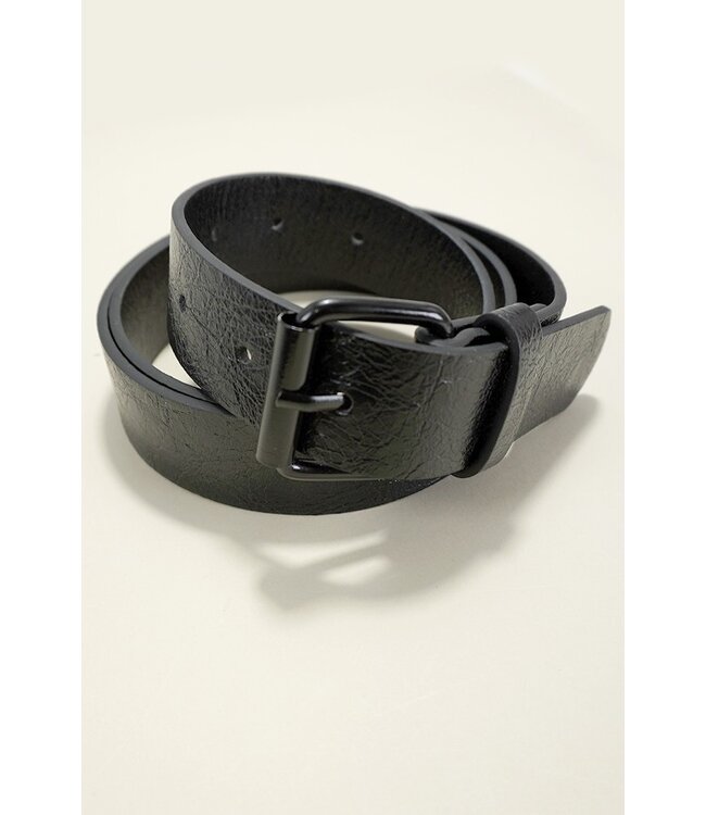 40BT638 Faux Leather Buckle Belt