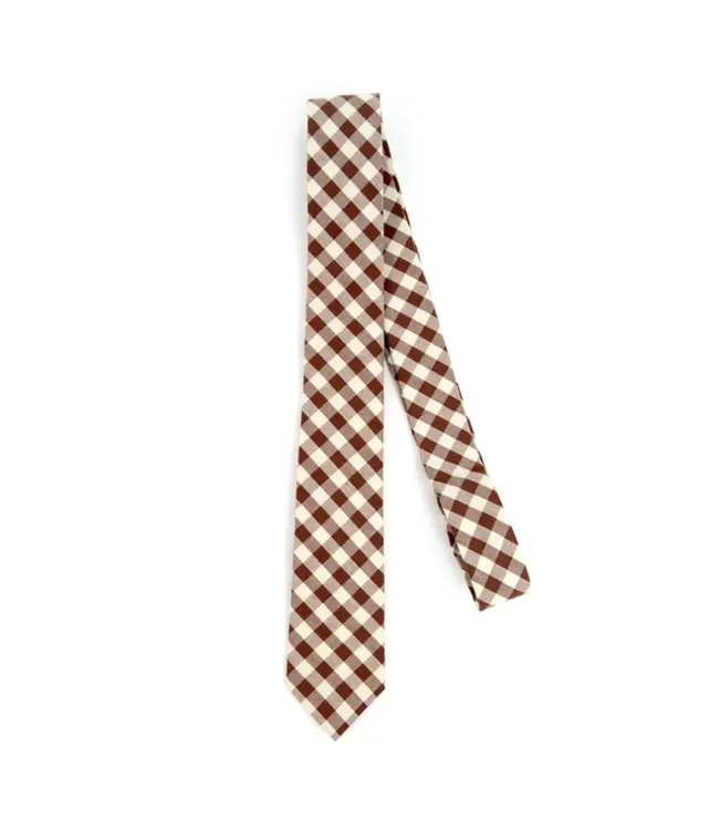 MPPW1719 Brown Plaid 2.25" Cotton Slim Tie