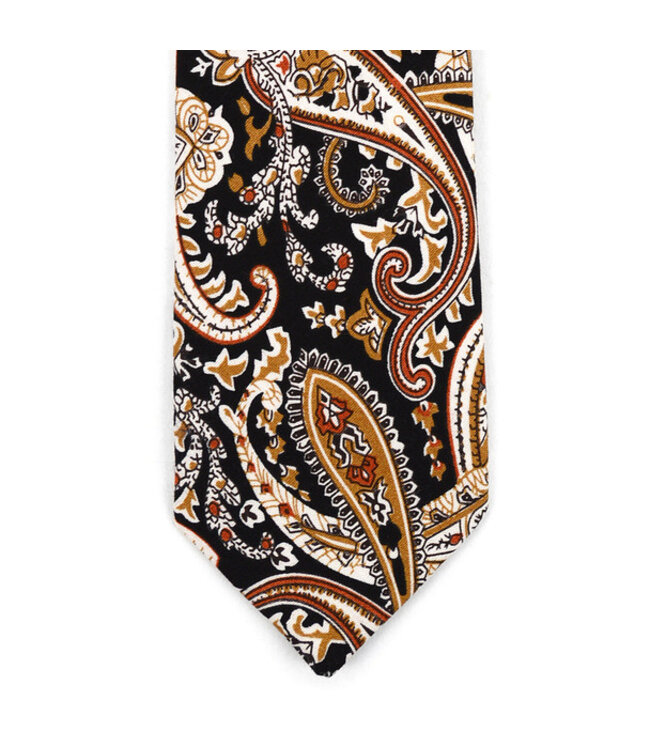 NVC17136 Paisley Black & Gold 2.5" Slim Tie