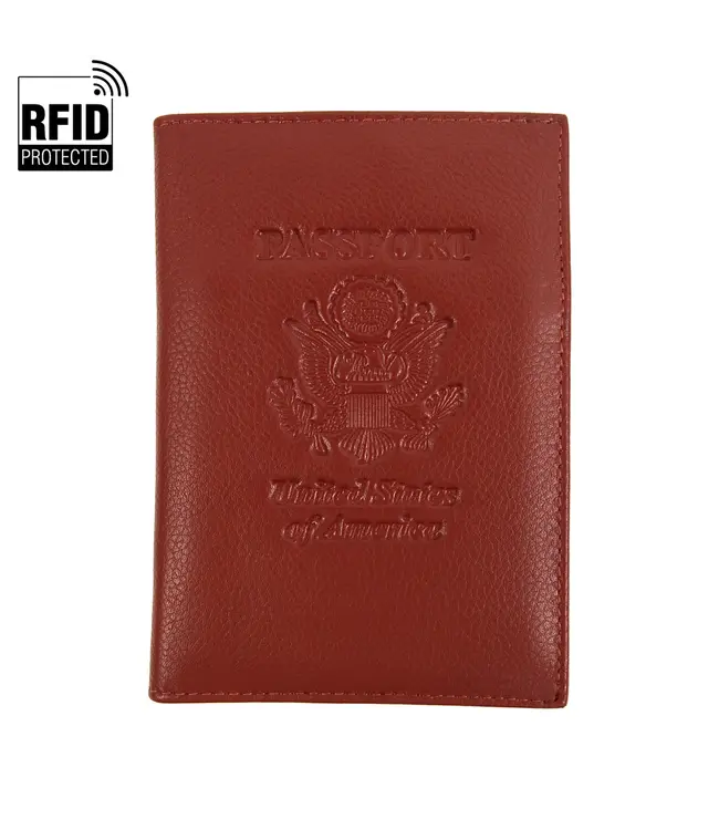 RFID-GLPC2 Burg Leather Passport Case