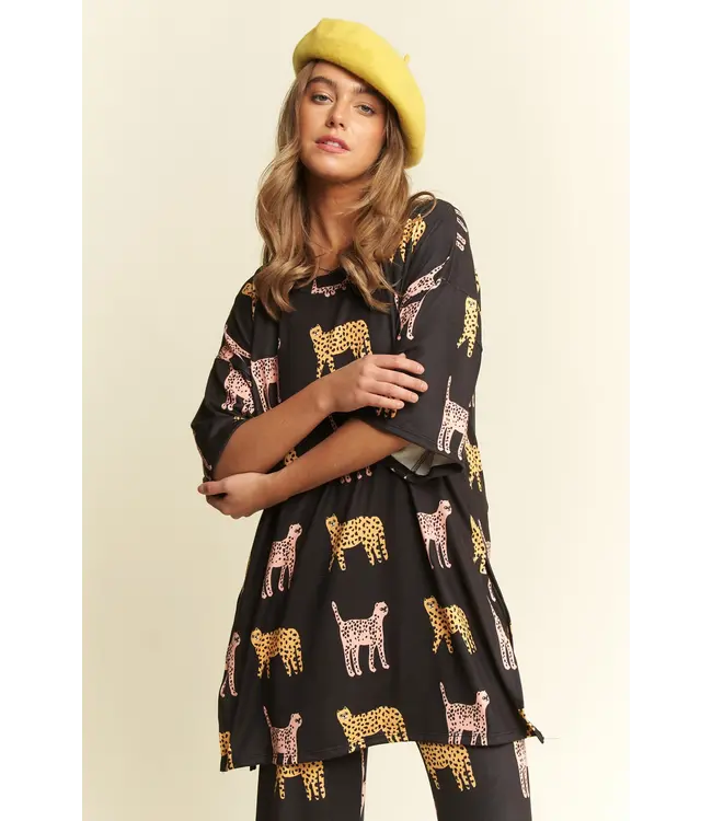 KRT1686 cheetah print top
