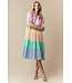 IFD47127-01 gingham tiered dress