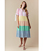 IFD47127-01 gingham tiered dress