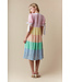 IFD47127-01 gingham tiered dress