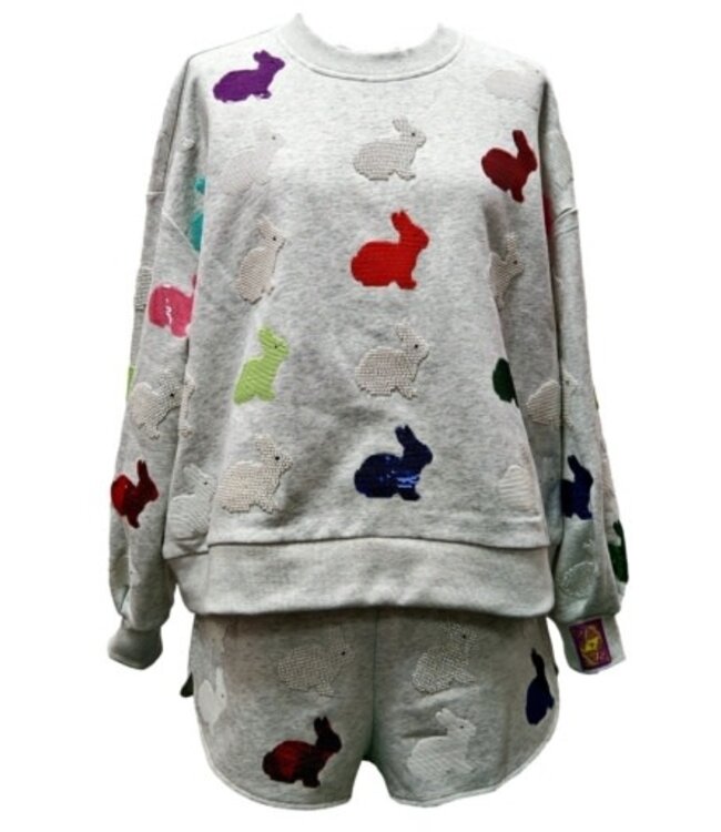 GREY MULTI BUNNY SWEATSHIRT