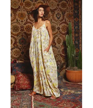 BUCKETLIST Tie Dye Flowing Maxi Slip Dress