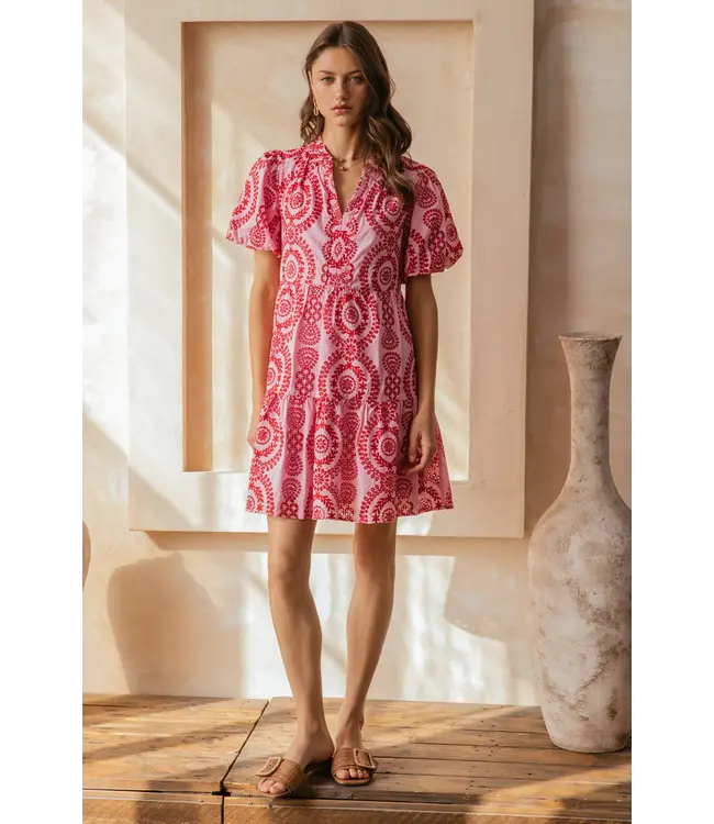96357 eyelet embroidered dres