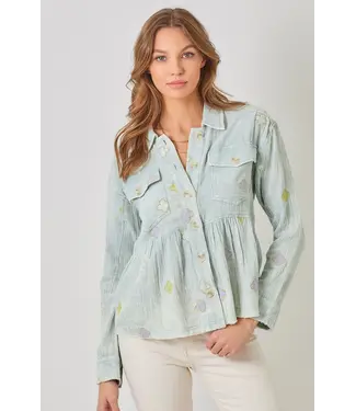 Mystree Embroidered peplum jacket