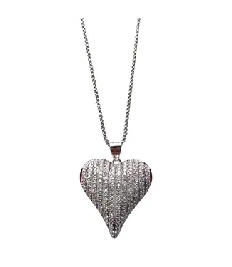 Purple Myrtle Dainty Heart Neck SILVER