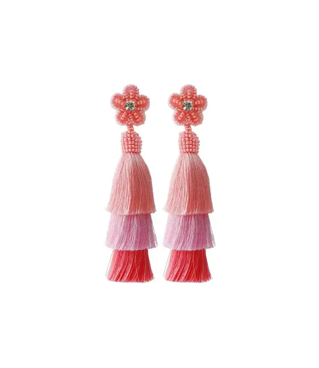 PM 34 Flower Tassel Earrings