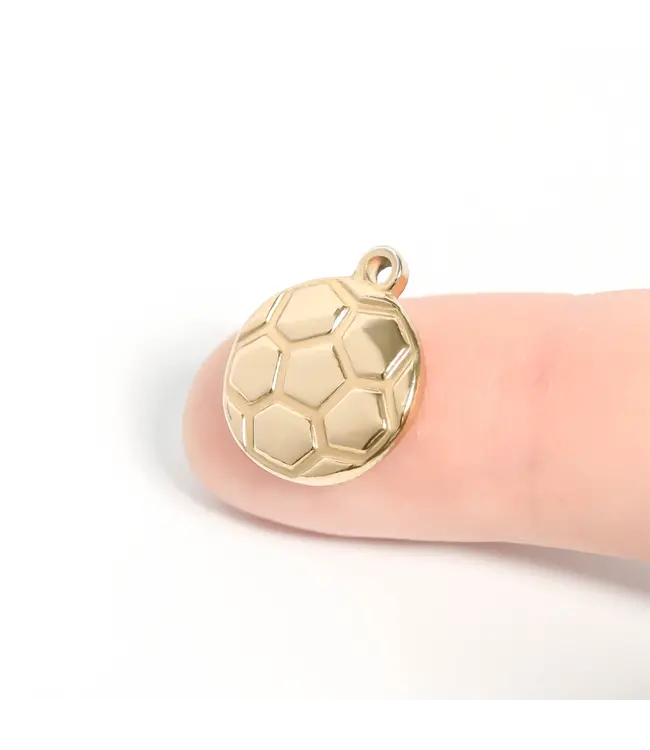 PDL0093 18k gold pvd stainless soccer ball charm