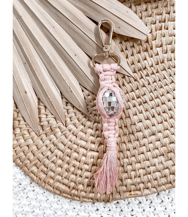 Macrame Disco Keychain