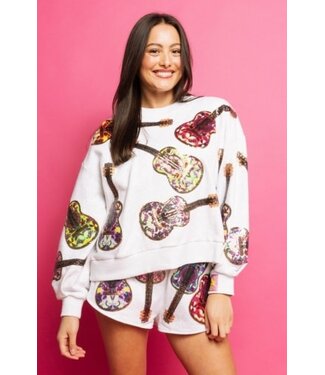 Queen of Sparkles Multi Guitars Sweatshirt