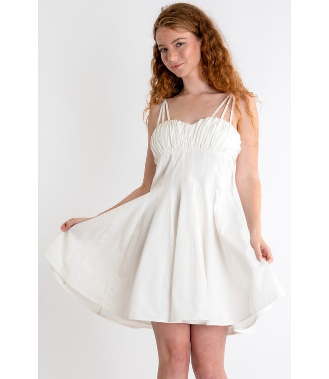 Cotton Poplin Strap Mini Dress