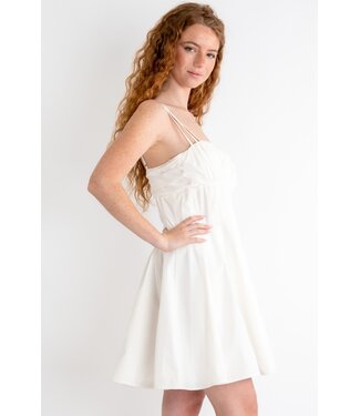 open lace back dress GANNI Cotton Poplin Open Back Mini Dress