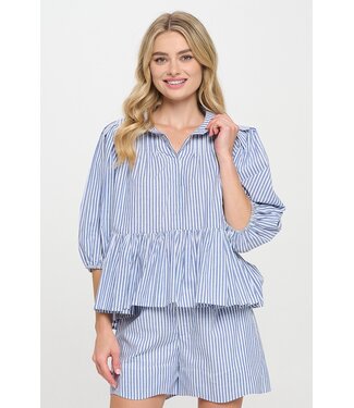 Meet Me In Santorini Aegean Stripe Top