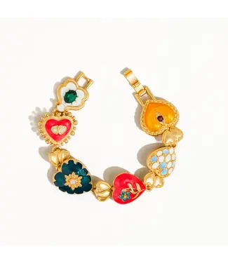 Flanerie ELYSIAN boho baroque color bracelet 18k gold plated