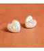 HAYDEE pearl heart stud 18k gold plated