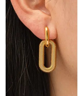 Flanerie KATE double chain hoop 18k gold plated