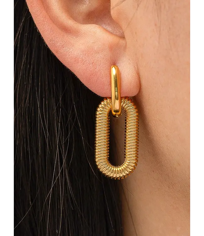 KATE double chain hoop 18k gold plated