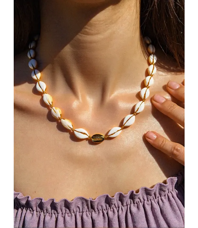 LAIE shell braided neck 18k gold plated