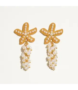 Flanerie SEREN boho sea star pearl ear 18k gold plated