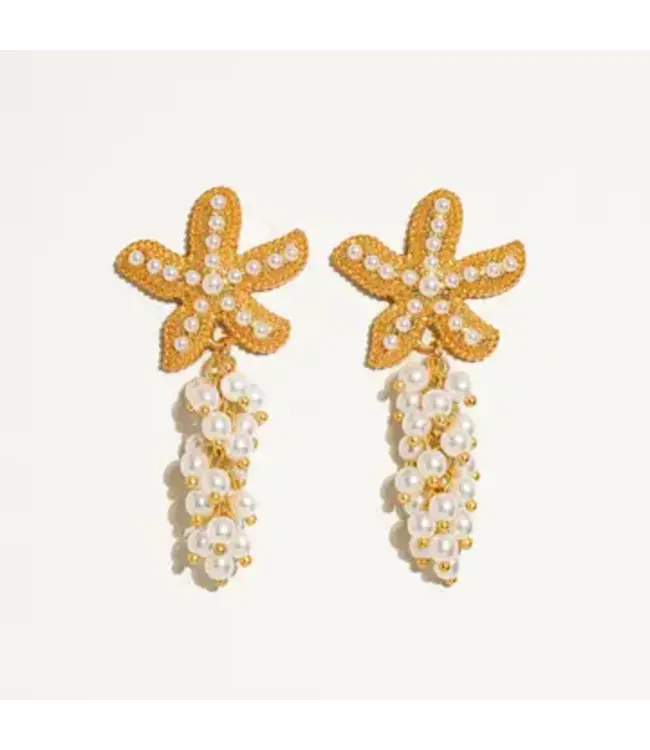 SEREN boho sea star pearl ear 18k gold plated