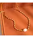 VIGNE pearl ball chain neck 18k gold plated