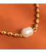 VIGNE pearl ball chain neck 18k gold plated