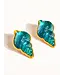 YVON green shell stud 18k gold plated