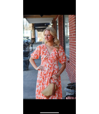 Mystree midi puff slv smocked dress