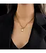 Titanium Steel Layered Necklace w/ Pearl