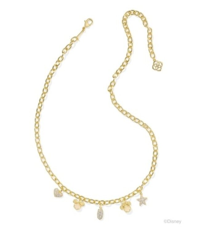 Mickey and Minnie Charm Necklace Gold