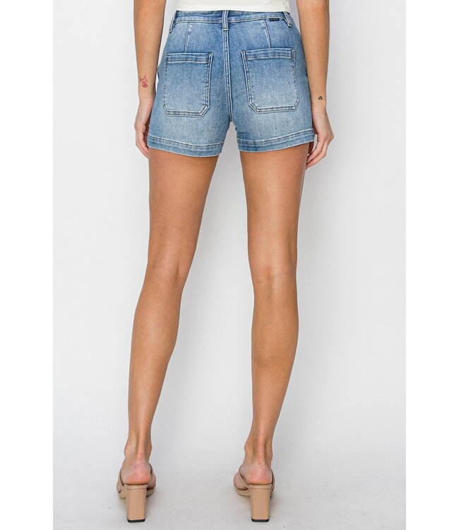 Hi Rise Front Seam Shorts