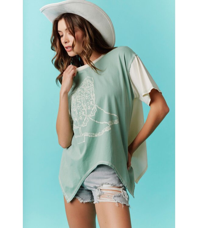 Western Boots Relaxed T Shirt