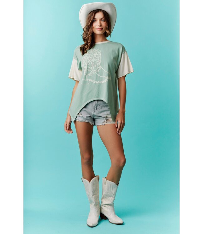 Western Boots Relaxed T Shirt
