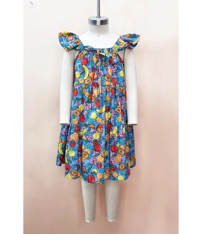 ID17908K Fruit Tiered Midi Dress